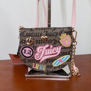 Juicy Couture Logo Crossbody Bag with Pink and Gold Accents